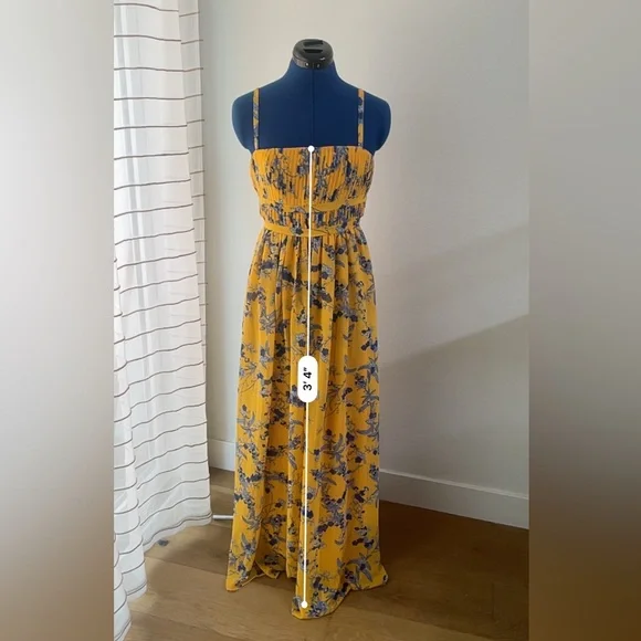Aqua Floral Maxi Dress in Yellow & Blue Size 0 - Picture 7 of 13